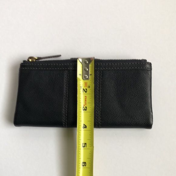 Fossil Ella black leather cowhide oblong clutch wallet - Picture 4 of 8